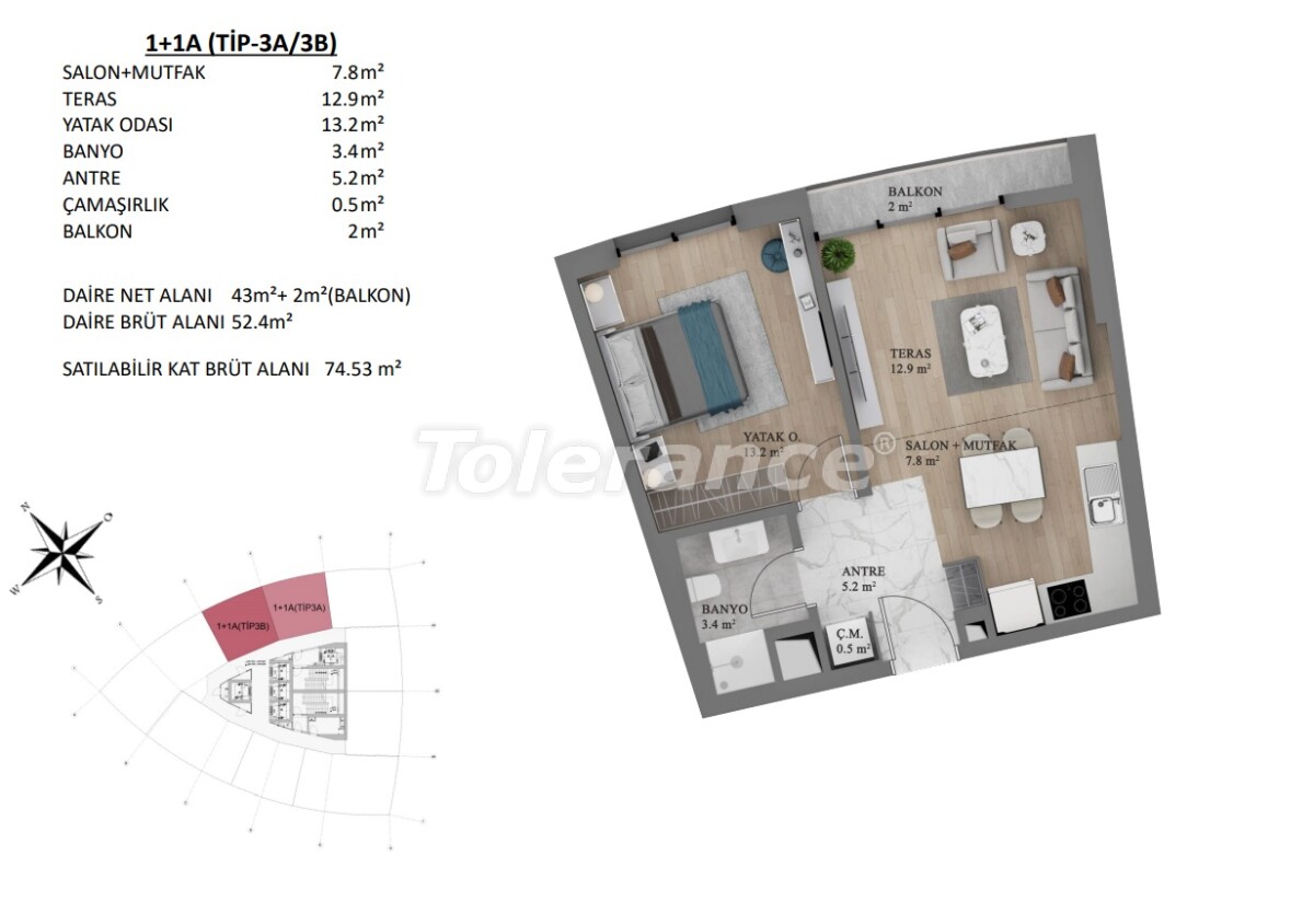 Apartment vom entwickler in Kartal, Istanbul meeresblick pool ratenzahlung - immobilien in der Türkei kaufen - 57877