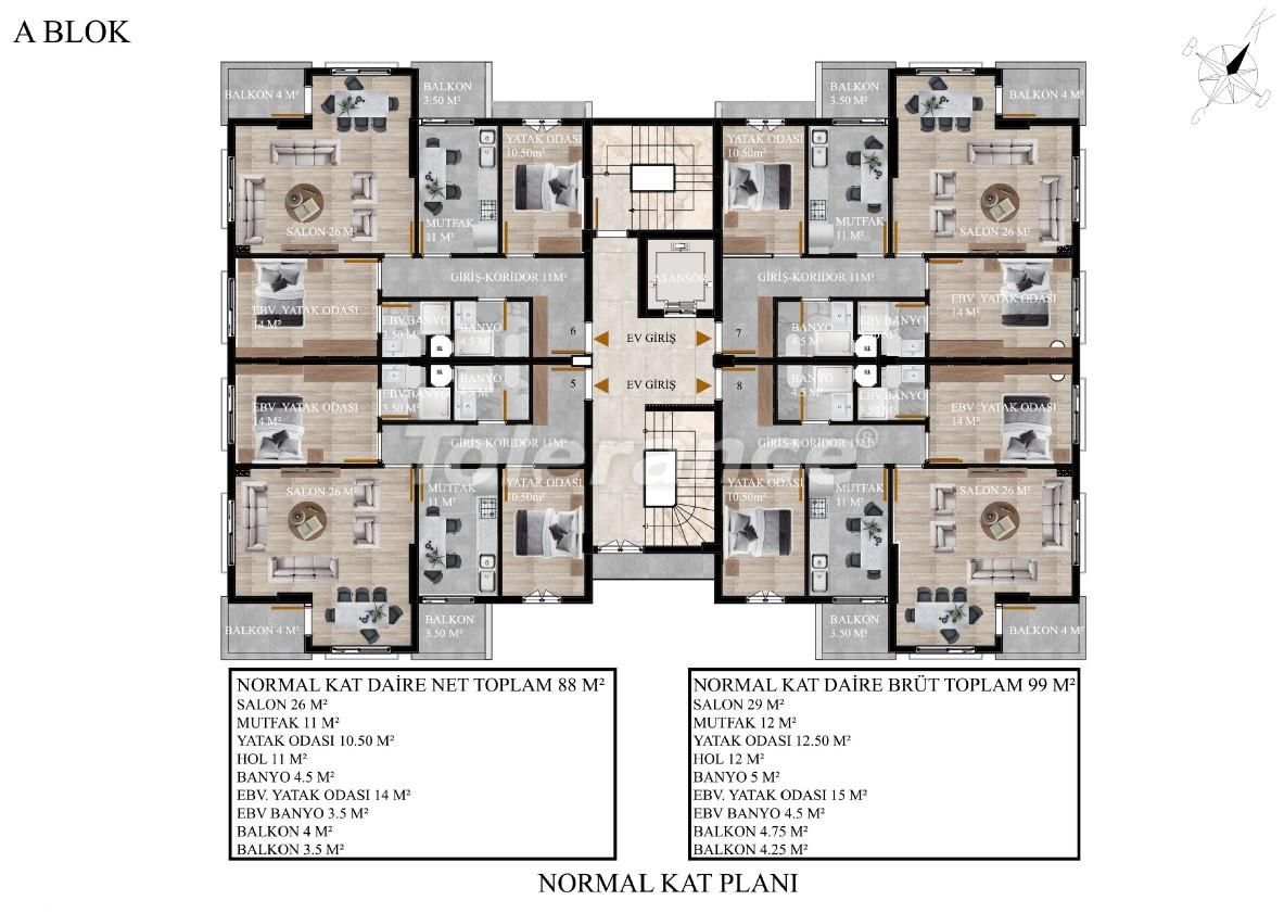 Apartment vom entwickler in Kepez, Antalya pool ratenzahlung - immobilien in der Türkei kaufen - 128041
