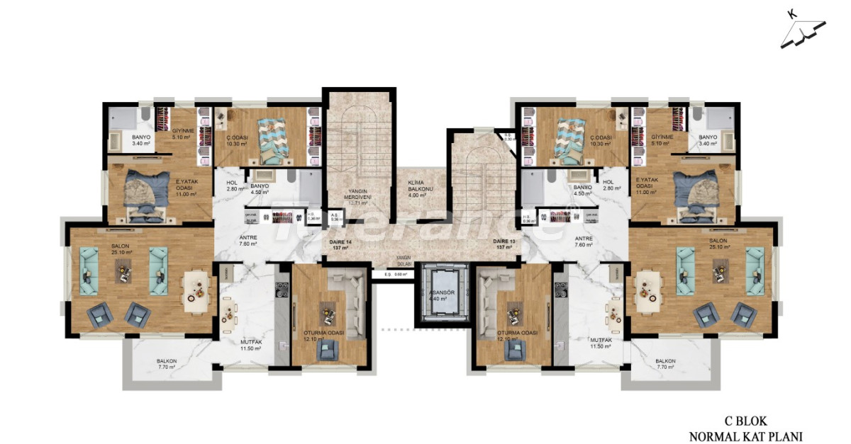 Apartment vom entwickler in Kepez, Antalya pool ratenzahlung - immobilien in der Türkei kaufen - 128216