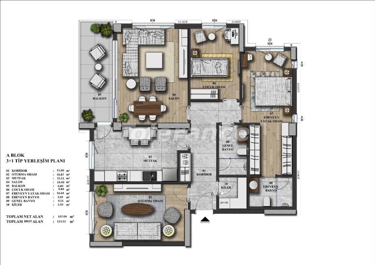 Apartment vom bauträger in Kepez, Antalya mit pool ratenzahlung - immobilien in der Türkei kaufen - 144246