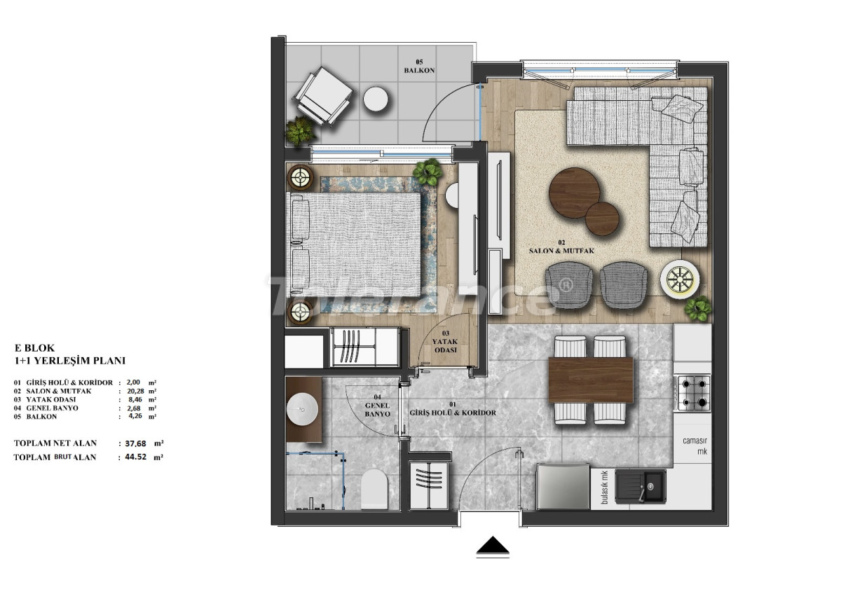 Apartment vom bauträger in Kepez, Antalya mit pool ratenzahlung - immobilien in der Türkei kaufen - 144247