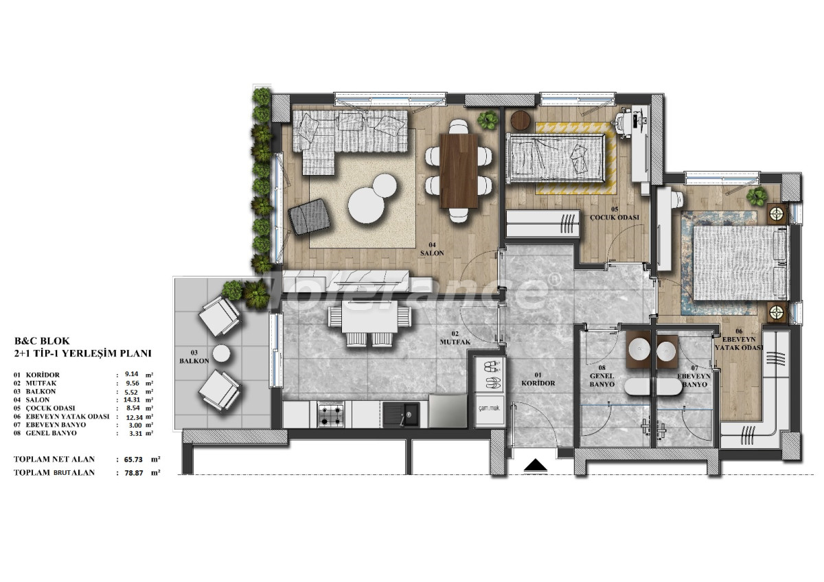 Apartment vom bauträger in Kepez, Antalya mit pool ratenzahlung - immobilien in der Türkei kaufen - 144248