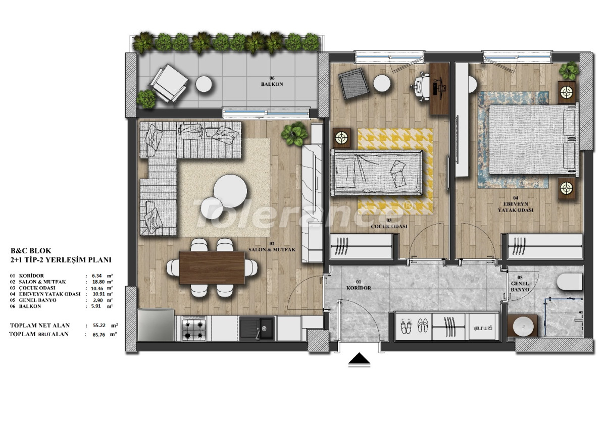 Apartment vom bauträger in Kepez, Antalya mit pool ratenzahlung - immobilien in der Türkei kaufen - 144249