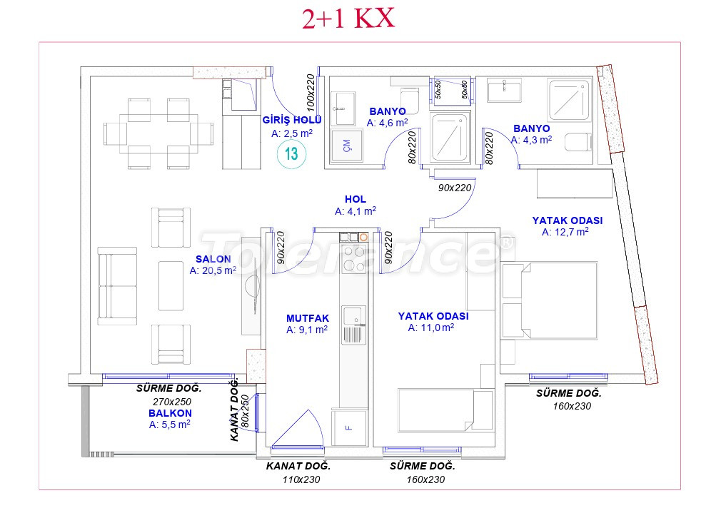 Appartement van de ontwikkelaar in Kepez, Antalya met zwembad in termijnen - onroerend goed kopen in Turkije - 146964