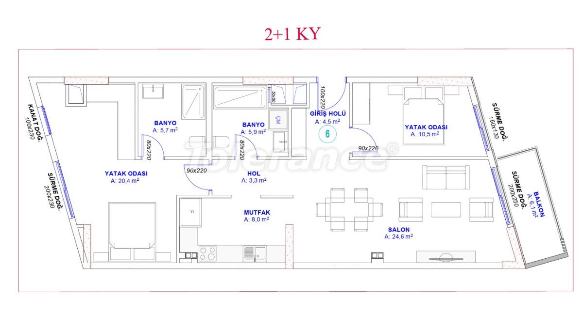 Appartement van de ontwikkelaar in Kepez, Antalya met zwembad in termijnen - onroerend goed kopen in Turkije - 146968