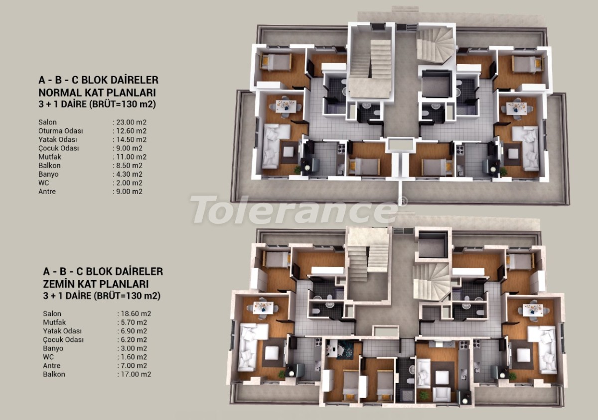 آپارتمان از سازنده که در کِپِز, آنتالیا استخر - خرید ملک در ترکیه - 20811