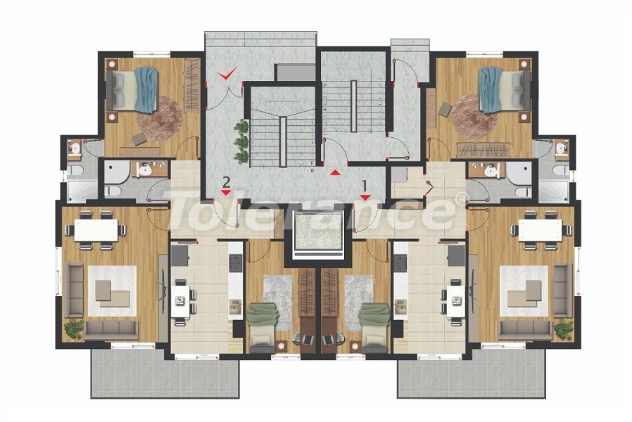 Apartment vom entwickler in Kepez, Antalya pool - immobilien in der Türkei kaufen - 46176
