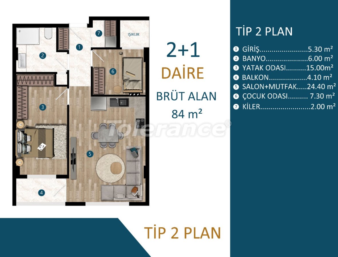 Apartment vom entwickler in Kepez, Antalya ratenzahlung - immobilien in der Türkei kaufen - 69722