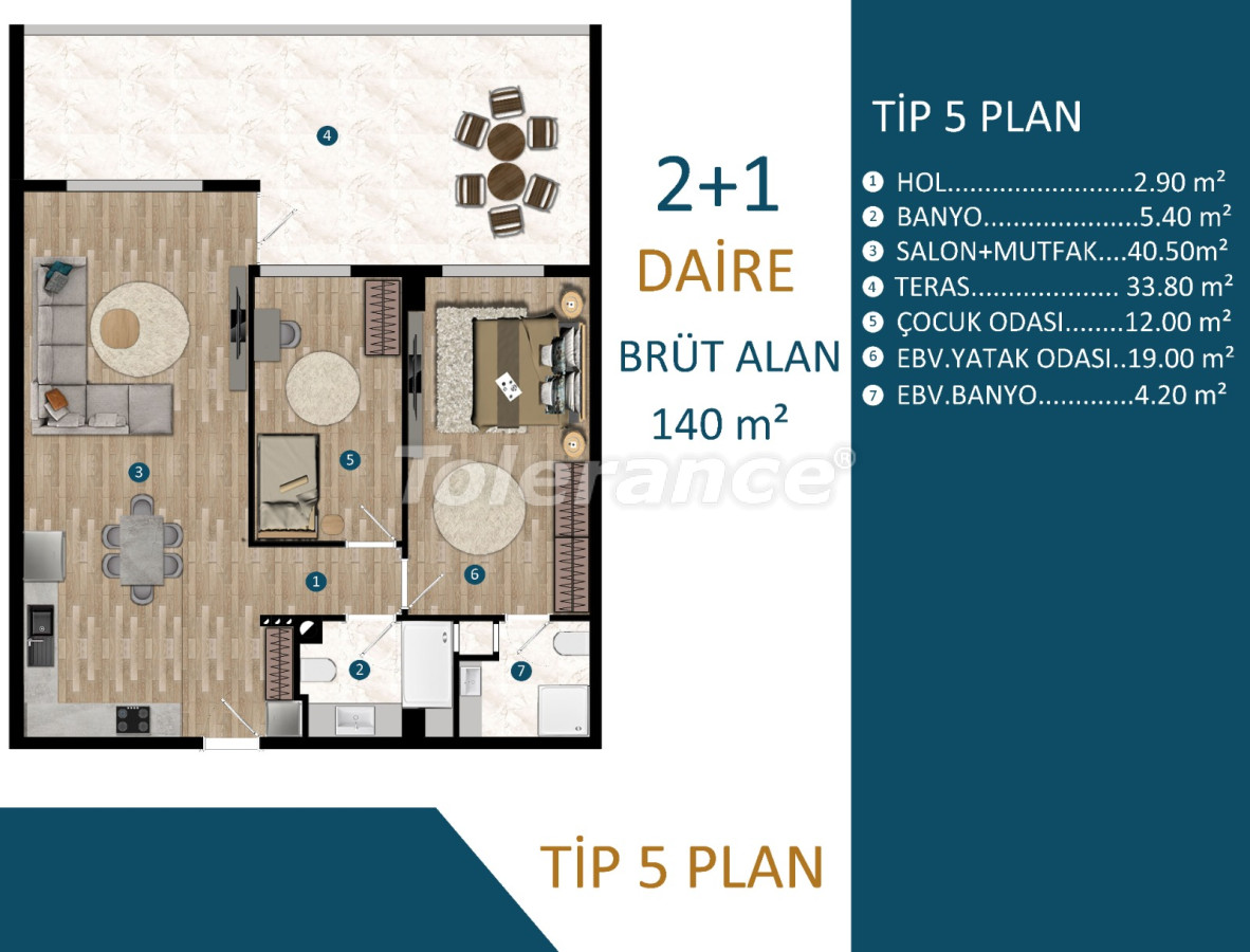 Apartment vom entwickler in Kepez, Antalya ratenzahlung - immobilien in der Türkei kaufen - 69724