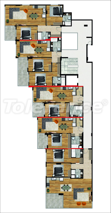 آپارتمان از سازنده که در کستل, آلانیا منظره دریا استخر - خرید ملک در ترکیه - 14853