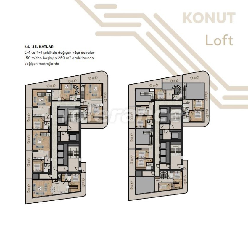 آپارتمان از سازنده که در کوناک, ازمیر منظره دریا استخر اقساط - خرید ملک در ترکیه - 101900