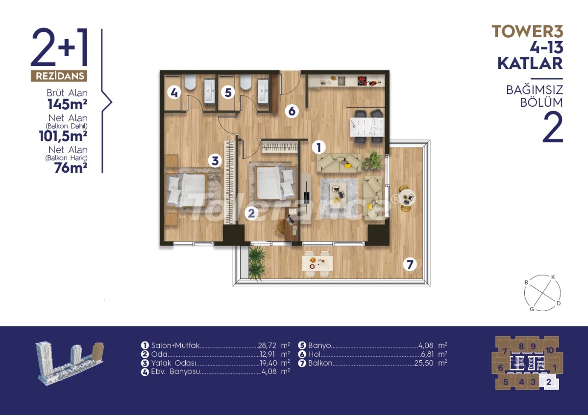 Apartment vom entwickler in Konak, İzmir meeresblick pool ratenzahlung - immobilien in der Türkei kaufen - 55367