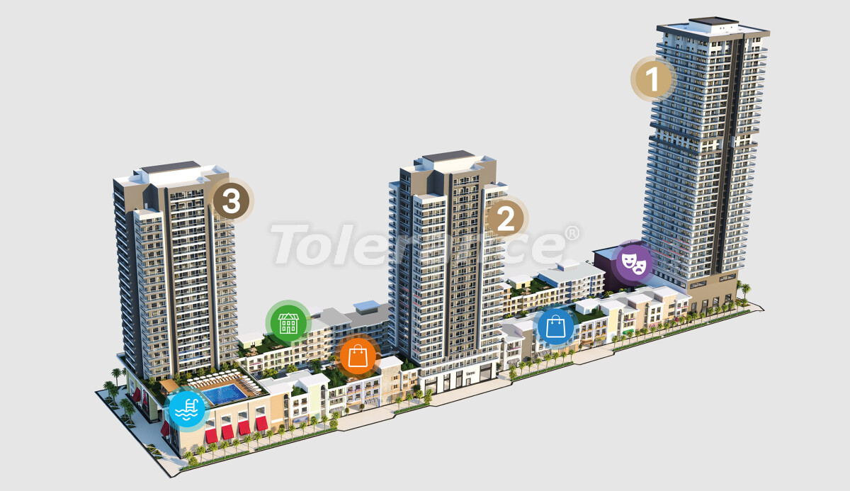 Apartment vom entwickler in Konak, İzmir meeresblick pool ratenzahlung - immobilien in der Türkei kaufen - 55374