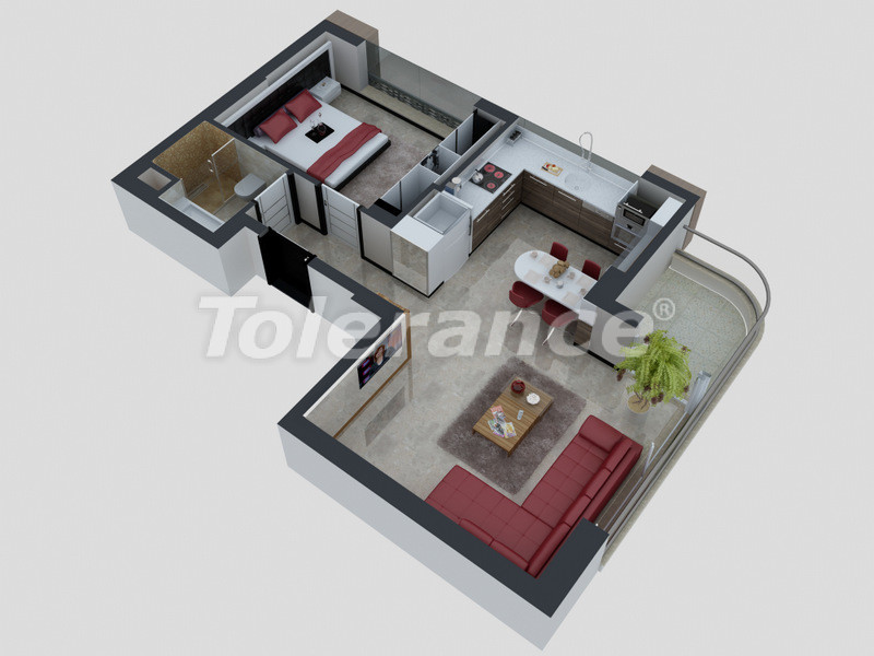 آپارتمان از سازنده که در کونیاآلتی, آنتالیا استخر - خرید ملک در ترکیه - 4092