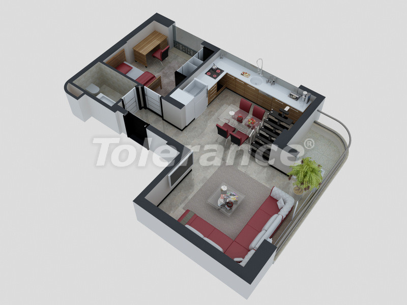 آپارتمان از سازنده که در کونیاآلتی, آنتالیا استخر - خرید ملک در ترکیه - 4093