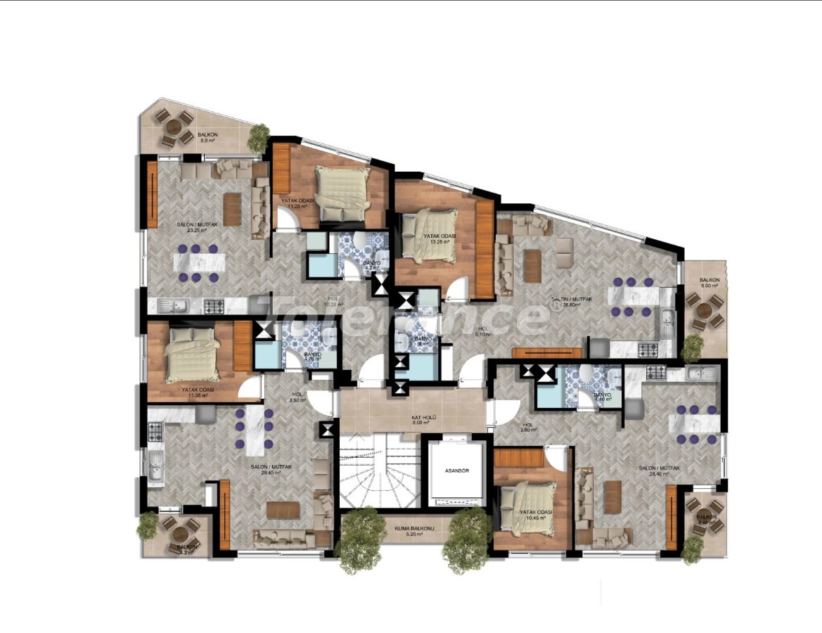 آپارتمان از سازنده که در کونیاآلتی, آنتالیا - خرید ملک در ترکیه - 53244