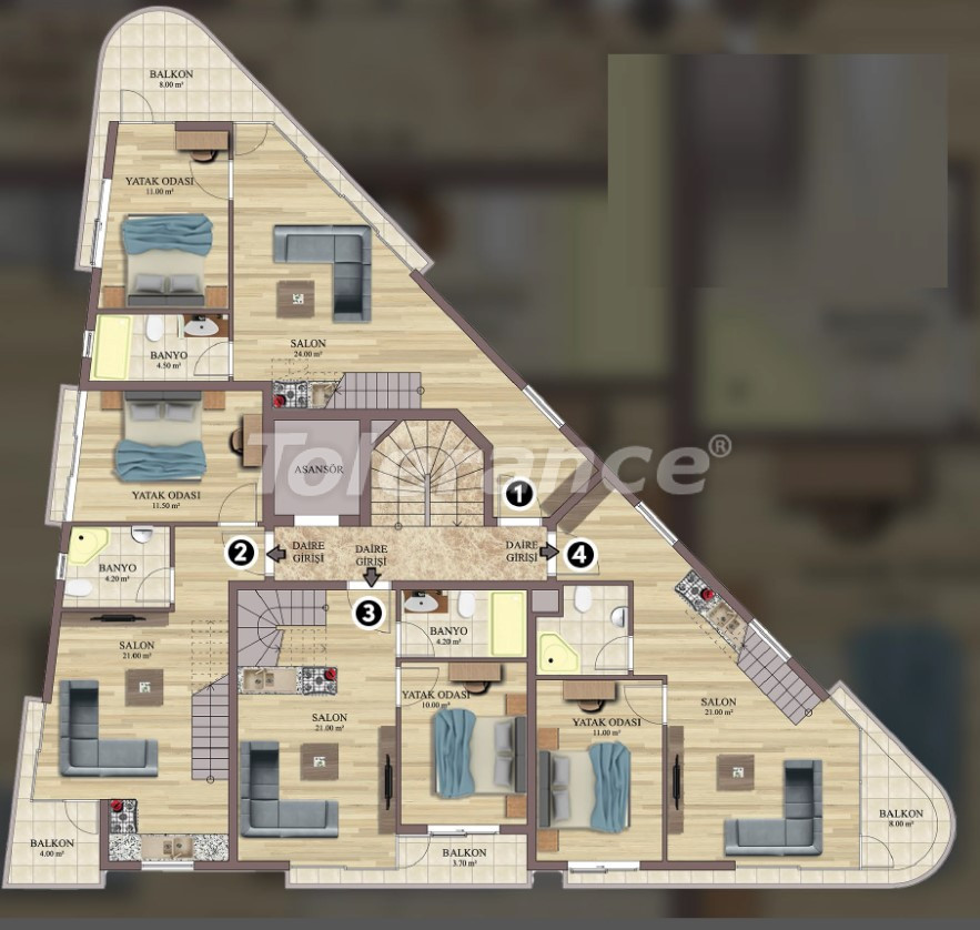 Apartment from the developer in Konyaaltı, Antalya with pool - buy realty in Turkey - 82393