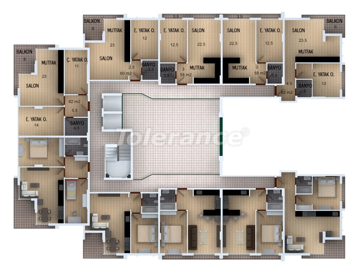 Apartment vom entwickler in Konyaaltı, Antalya pool - immobilien in der Türkei kaufen - 90