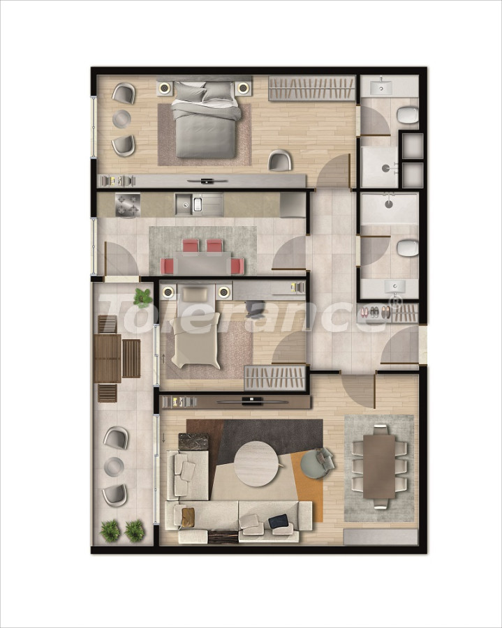 آپارتمان از سازنده که در کوچک‌چکمجه, استانبول منظره دریا استخر اقساط - خرید ملک در ترکیه - 66345