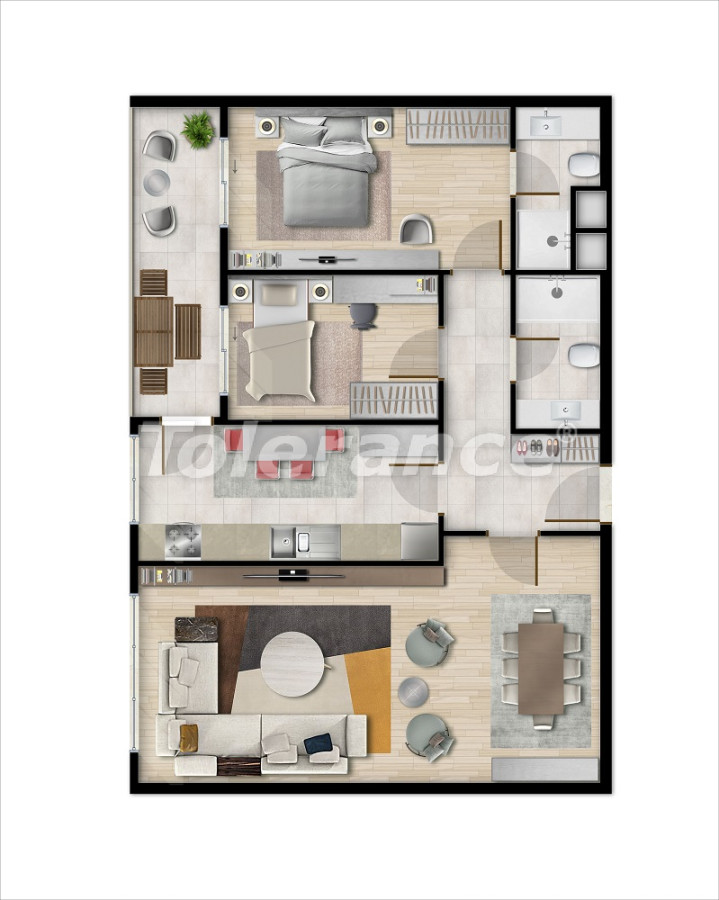 Apartment vom entwickler in Küçükçekmece, Istanbul meeresblick pool ratenzahlung - immobilien in der Türkei kaufen - 66348