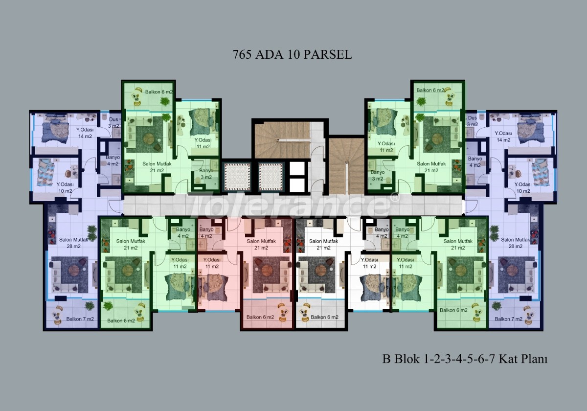 Appartement direct promoteur еn Küçükhasbahçe, Alanya avec piscine - acheter un bien immobilier en Turquie - 51179