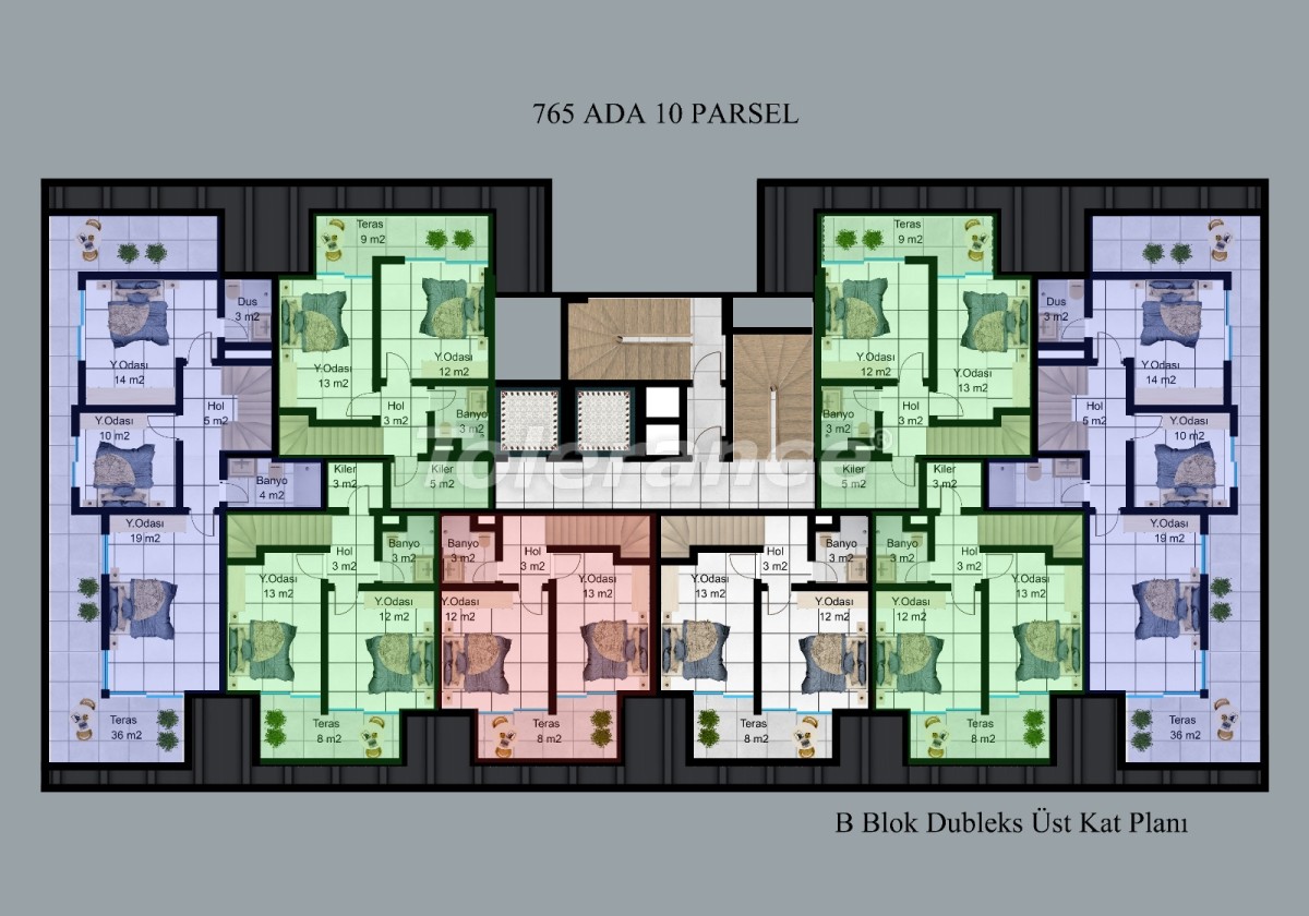 Appartement direct promoteur еn Küçükhasbahçe, Alanya avec piscine - acheter un bien immobilier en Turquie - 51180