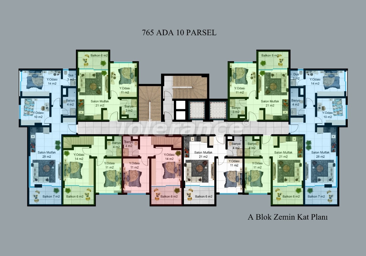 Appartement direct promoteur еn Küçükhasbahçe, Alanya avec piscine - acheter un bien immobilier en Turquie - 51182