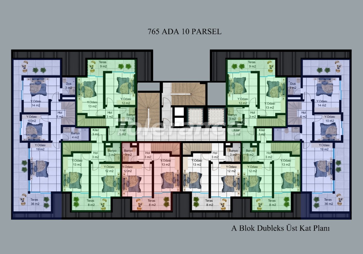 Appartement direct promoteur еn Küçükhasbahçe, Alanya avec piscine - acheter un bien immobilier en Turquie - 51185