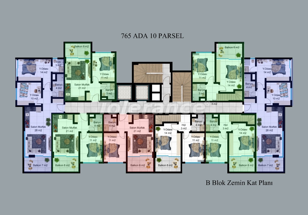 Appartement direct promoteur еn Küçükhasbahçe, Alanya avec piscine - acheter un bien immobilier en Turquie - 51188