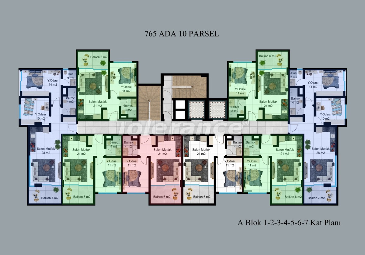 Appartement direct promoteur еn Küçükhasbahçe, Alanya avec piscine - acheter un bien immobilier en Turquie - 51189