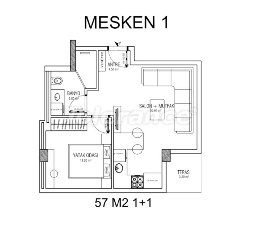 Apartment vom entwickler in Lara, Antalya pool ratenzahlung - immobilien in der Türkei kaufen - 102675