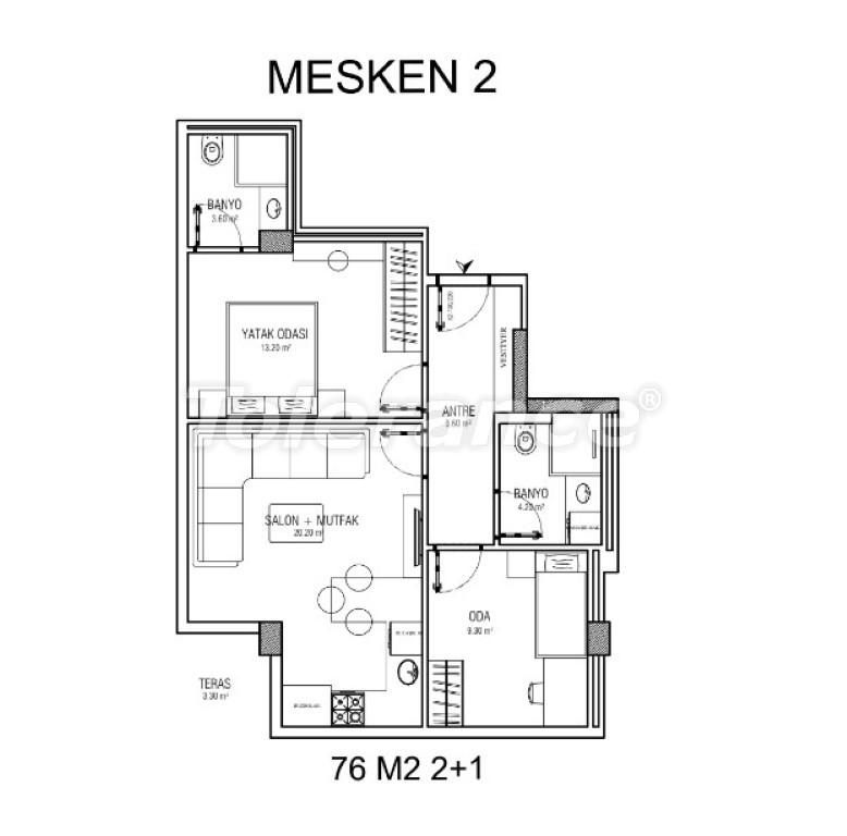 Apartment vom entwickler in Lara, Antalya pool ratenzahlung - immobilien in der Türkei kaufen - 102676
