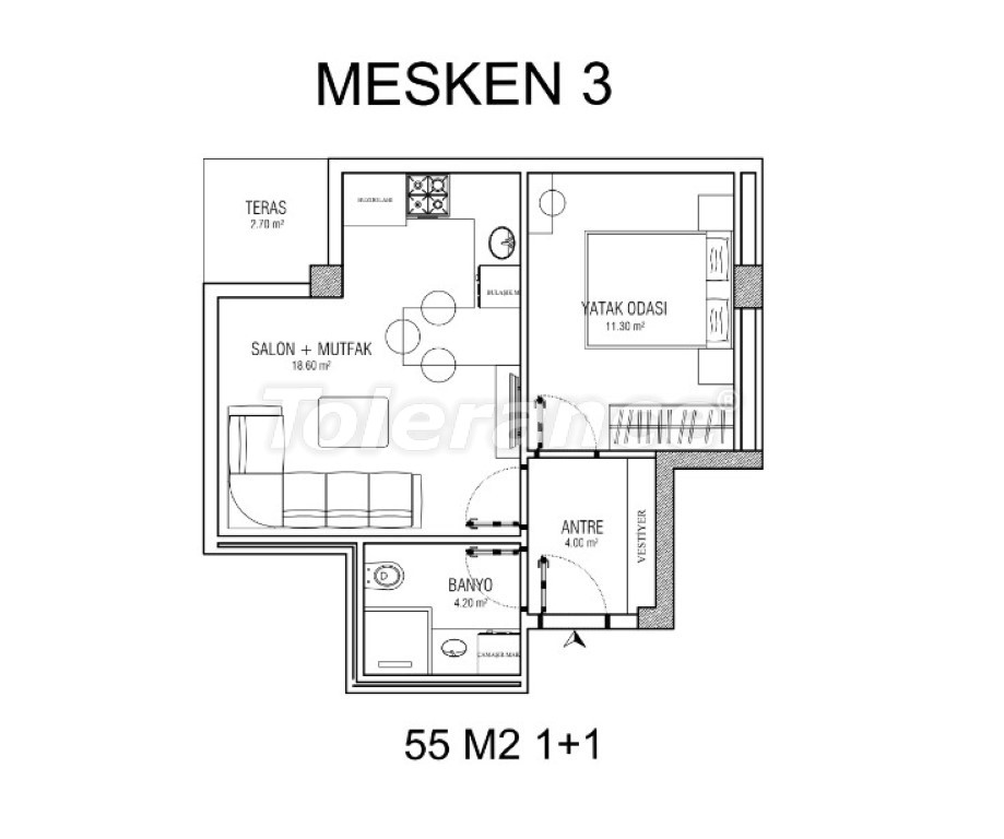 آپارتمان از سازنده که در لارا, آنتالیا استخر اقساط - خرید ملک در ترکیه - 102677