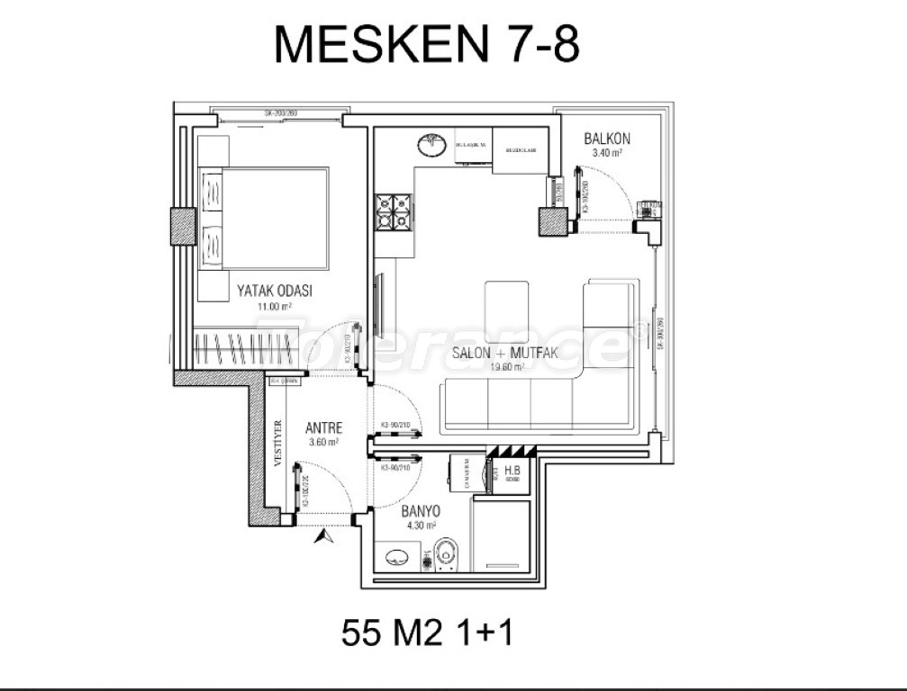 آپارتمان از سازنده که در لارا, آنتالیا استخر اقساط - خرید ملک در ترکیه - 102680