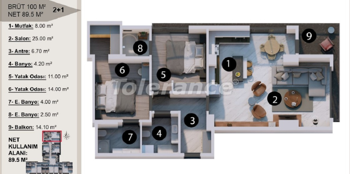 Apartment vom entwickler in Lara, Antalya meeresblick pool ratenzahlung - immobilien in der Türkei kaufen - 106063
