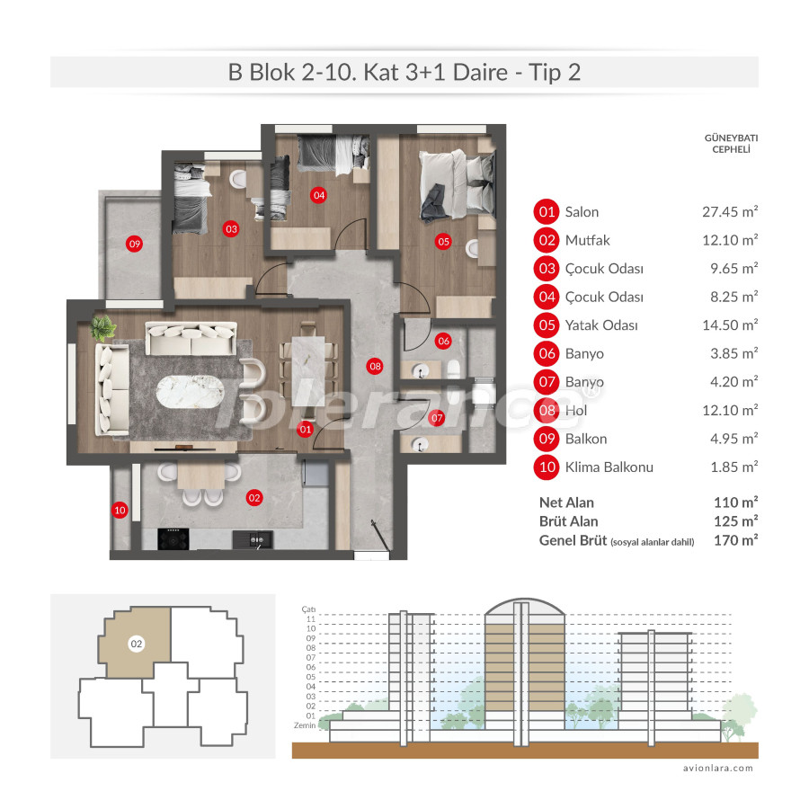 Apartment from the developer in Lara, Antalya with pool with installment - buy realty in Turkey - 135621