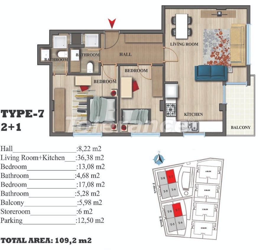 آپارتمان از سازنده که در لارا, آنتالیا استخر اقساط - خرید ملک در ترکیه - 22692