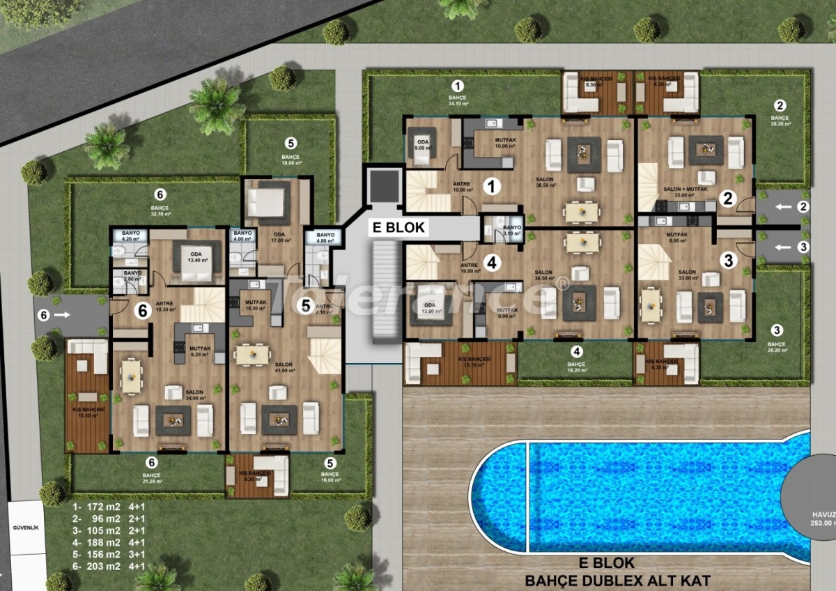 Apartment from the developer in Lara, Antalya with sea view with pool - buy realty in Turkey - 44892