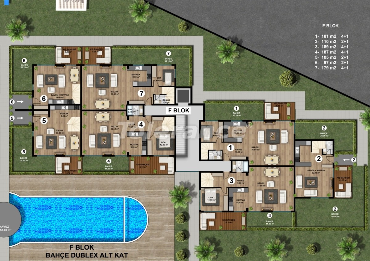 Apartment from the developer in Lara, Antalya with sea view with pool - buy realty in Turkey - 44893