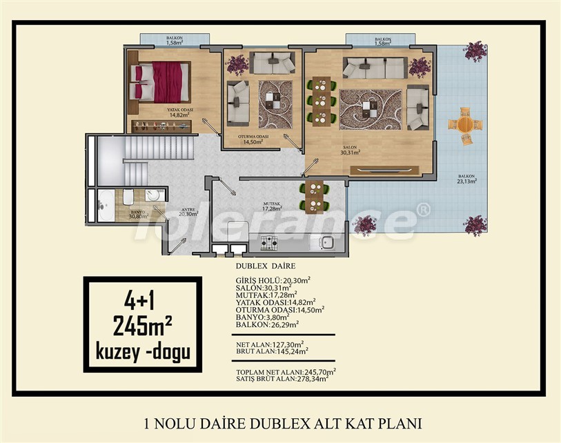 آپارتمان از سازنده که در ماحموتلار, آلانیا استخر - خرید ملک در ترکیه - 14916