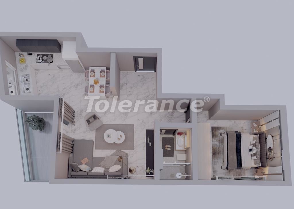 آپارتمان که در ماحموتلار, آلانیا استخر - خرید ملک در ترکیه - 33702