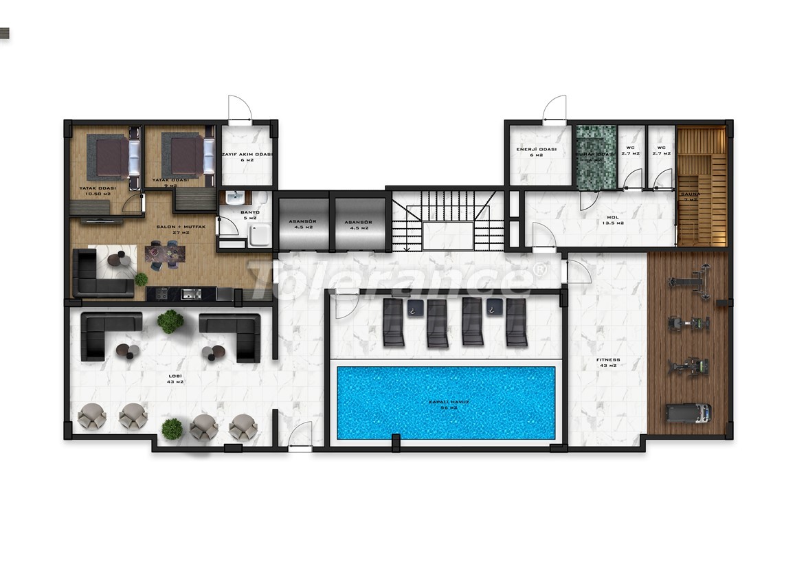 Apartment in Mahmutlar, Alanya with pool - buy realty in Turkey - 49842