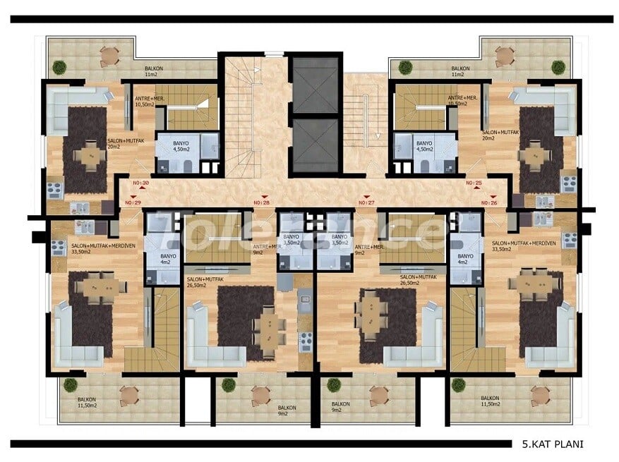 Apartment vom entwickler in Mahmutlar, Alanya meeresblick pool ratenzahlung - immobilien in der Türkei kaufen - 60729