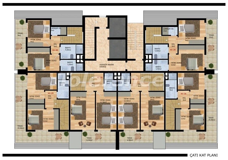 Apartment vom entwickler in Mahmutlar, Alanya meeresblick pool ratenzahlung - immobilien in der Türkei kaufen - 60730