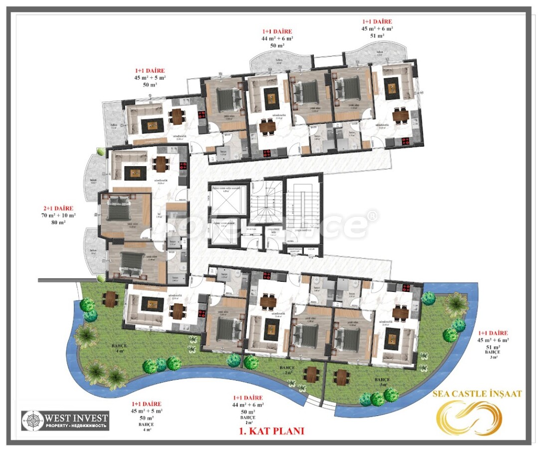 Apartment vom entwickler in Mahmutlar, Alanya meeresblick pool ratenzahlung - immobilien in der Türkei kaufen - 61031