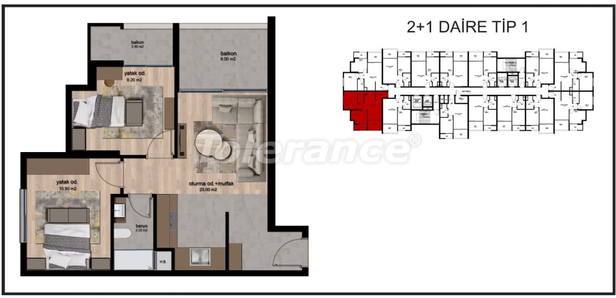 Apartment vom entwickler in Mezitli, Mersin pool ratenzahlung - immobilien in der Türkei kaufen - 106529
