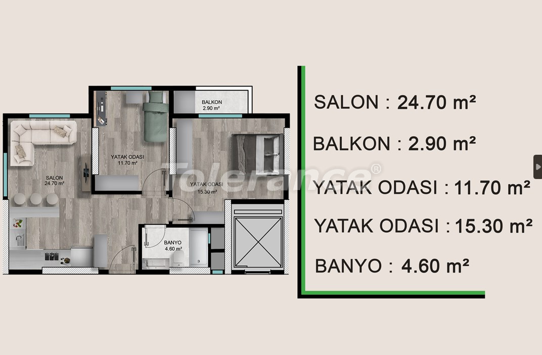 Appartement du développeur еn Mezitli, Mersin vue sur la mer piscine versement - acheter un bien immobilier en Turquie - 106559