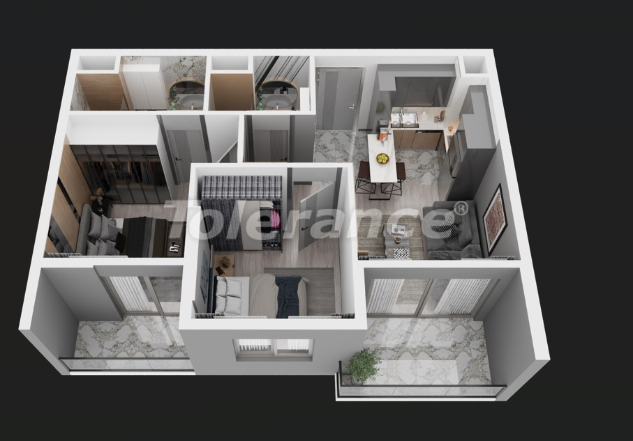 آپارتمان از سازنده که در مزیتلی, مرسین منظره دریا استخر اقساط - خرید ملک در ترکیه - 106560