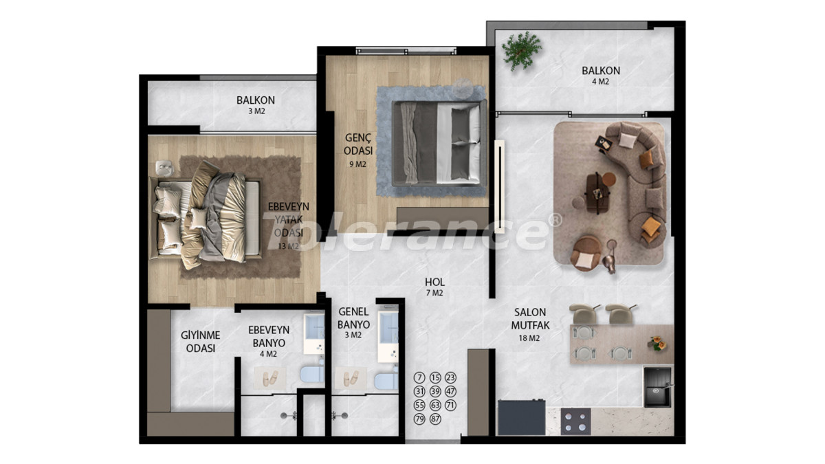 Apartment from the developer in Mezitli, Mersin with pool with installment - buy realty in Turkey - 131693