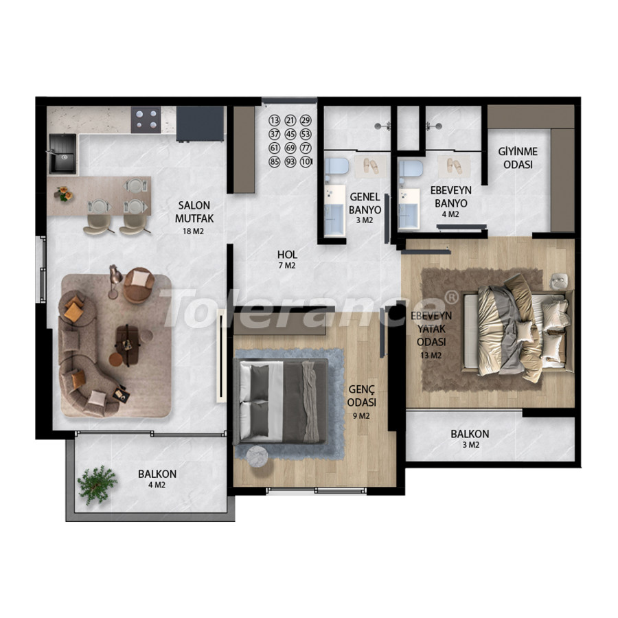 Apartment from the developer in Mezitli, Mersin with pool with installment - buy realty in Turkey - 131696